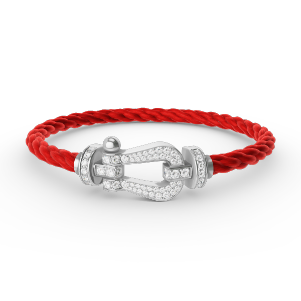 [⭐Luxery]FORCE LARGE HORSESHOE FULL DIAMOND BRACELET SILVER