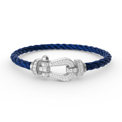 [⭐Luxery]FORCE LARGE HORSESHOE FULL DIAMOND BRACELET SILVER