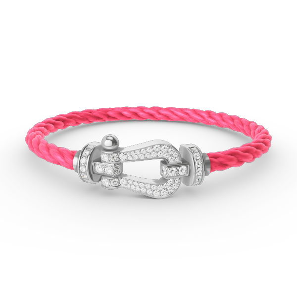 [⭐Luxery]FORCE LARGE HORSESHOE FULL DIAMOND BRACELET SILVER