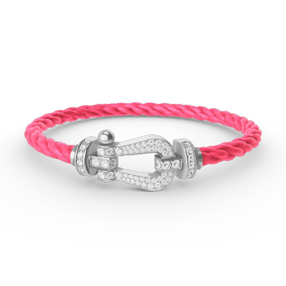 [⭐Luxery]FORCE LARGE HORSESHOE FULL DIAMOND BRACELET SILVER
