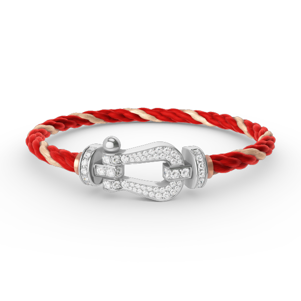 [⭐Luxery]FORCE LARGE HORSESHOE FULL DIAMOND BRACELET SILVER