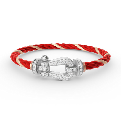 [⭐Luxery]FORCE LARGE HORSESHOE FULL DIAMOND BRACELET SILVER