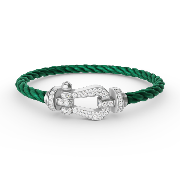 [⭐Luxery]FORCE LARGE HORSESHOE FULL DIAMOND BRACELET SILVER
