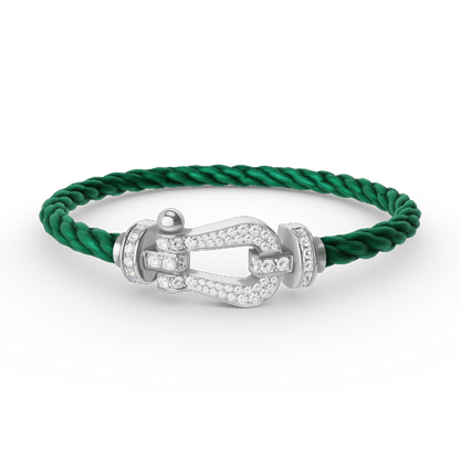 [⭐Luxery]FORCE LARGE HORSESHOE FULL DIAMOND BRACELET SILVER