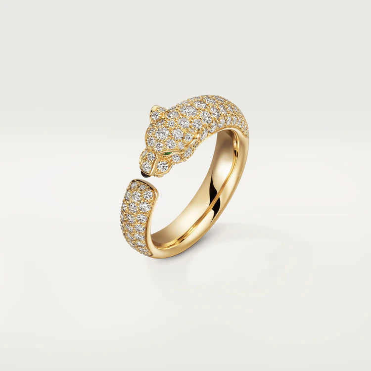 [⭐Luxery]PANTHERE PINK GOLD DIAMOND RING