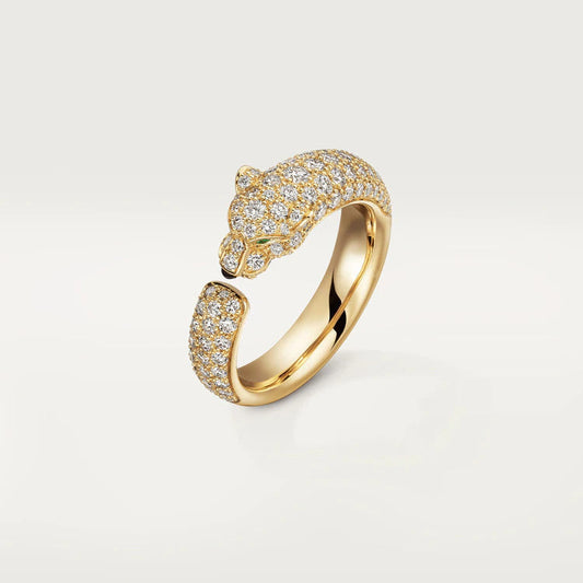[⭐Luxery]PANTHERE PINK GOLD DIAMOND RING