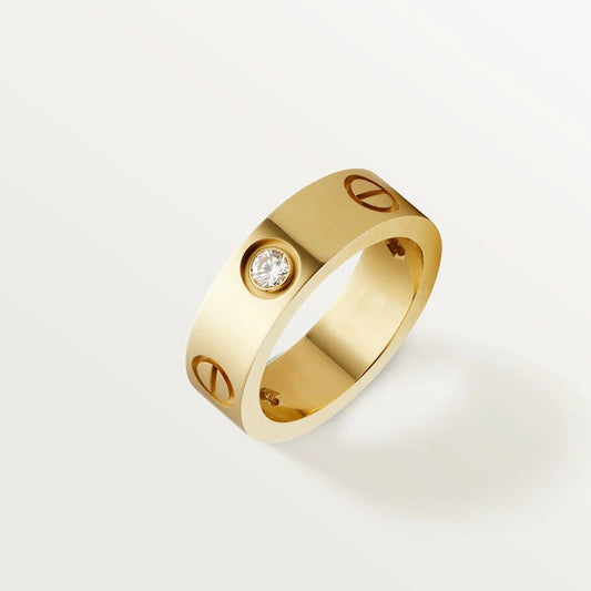[⭐Luxery]LOVE RING 5.5MM 3 DIAMONDS PINK GOLD