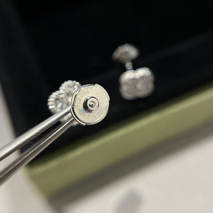 [⭐Luxery]CLOVER MINI DIAMOND STUD EARRINGS
