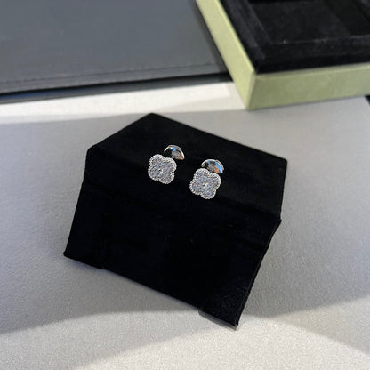 [⭐Luxery]CLOVER MINI DIAMOND STUD EARRINGS